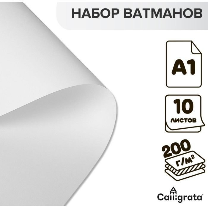 Набор ватманов чертёжных А1, 200 г/м2, 10 листов купить на OZON по ...