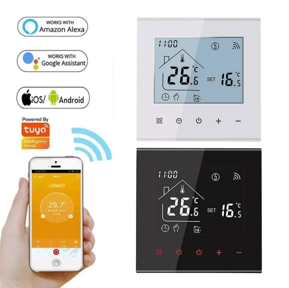 minco heat Терморегулятор, термостат до 3500Вт Для кондиционеров, Для конвекторов, черный, зеркальный, 3500 Вт, фото 6