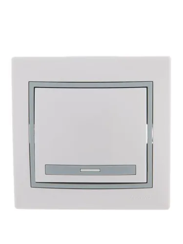 Lezard Mira Белый-Серый Выключатель 1-клавишный скрытая установка (858590) 701-0215-100 - 1 шт
