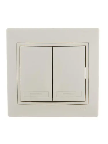 Lezard Mira Крем-Крем Выключатель 2-клавишный скрытая установка (858781) 701-0303-101 - 1 шт