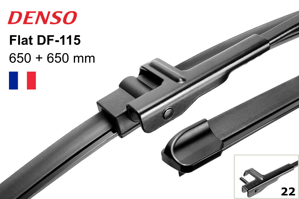 DENSO Комплект стеклоочистителей бескаркасный 650/650 mm (Side Pin 22mm)