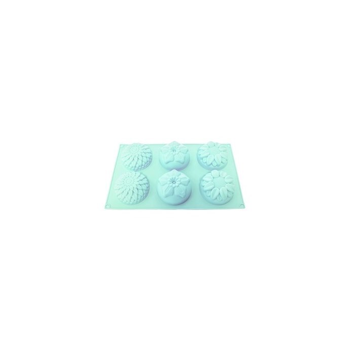 Форма для выпечки силиконовая, зеленая, 6 ячеек 28,5х17 см, YH-008 Форма для выпечки силиконовая, зеленая, 6 ячеек 28,5х17 см, YH-008