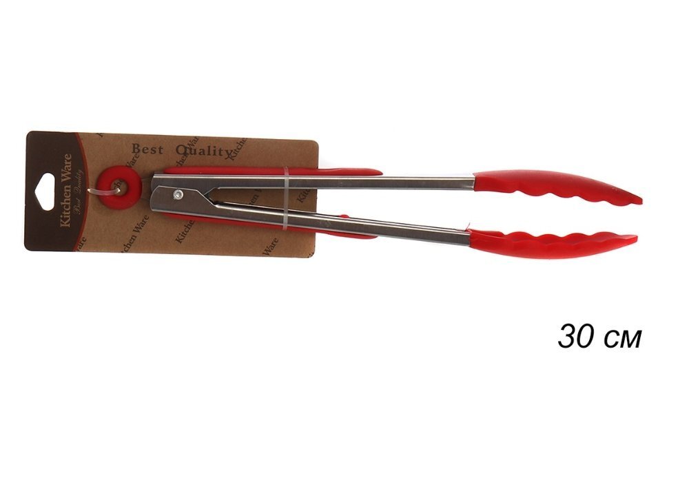 Щипцы силиконовые 30 см, красный, TS-111