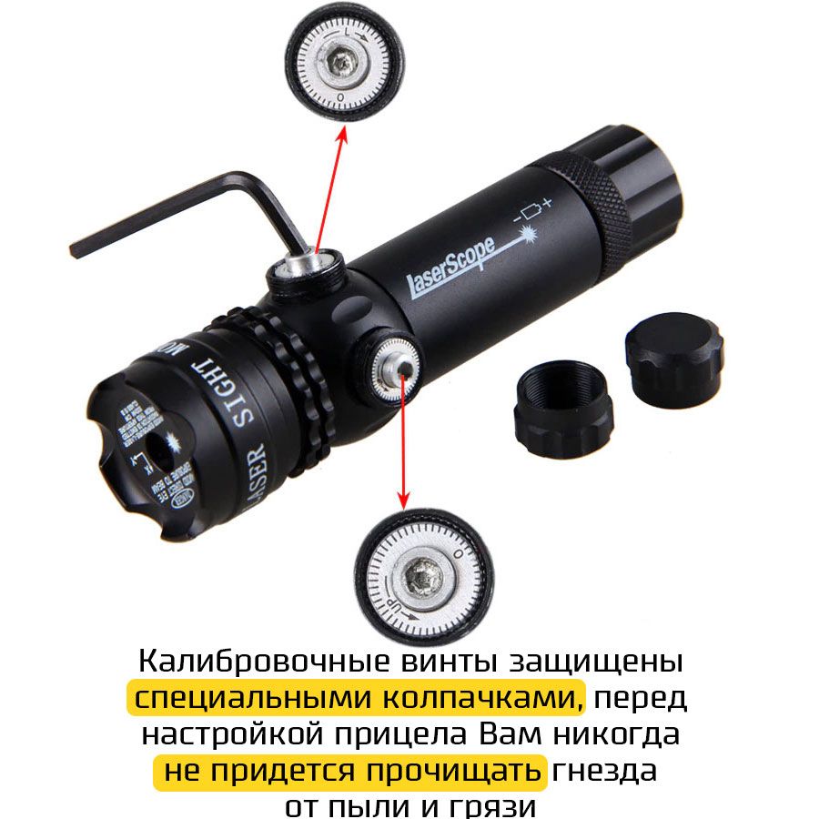 Красный лазерный тактический прицел на оптический прицел. Целеуказатель ...