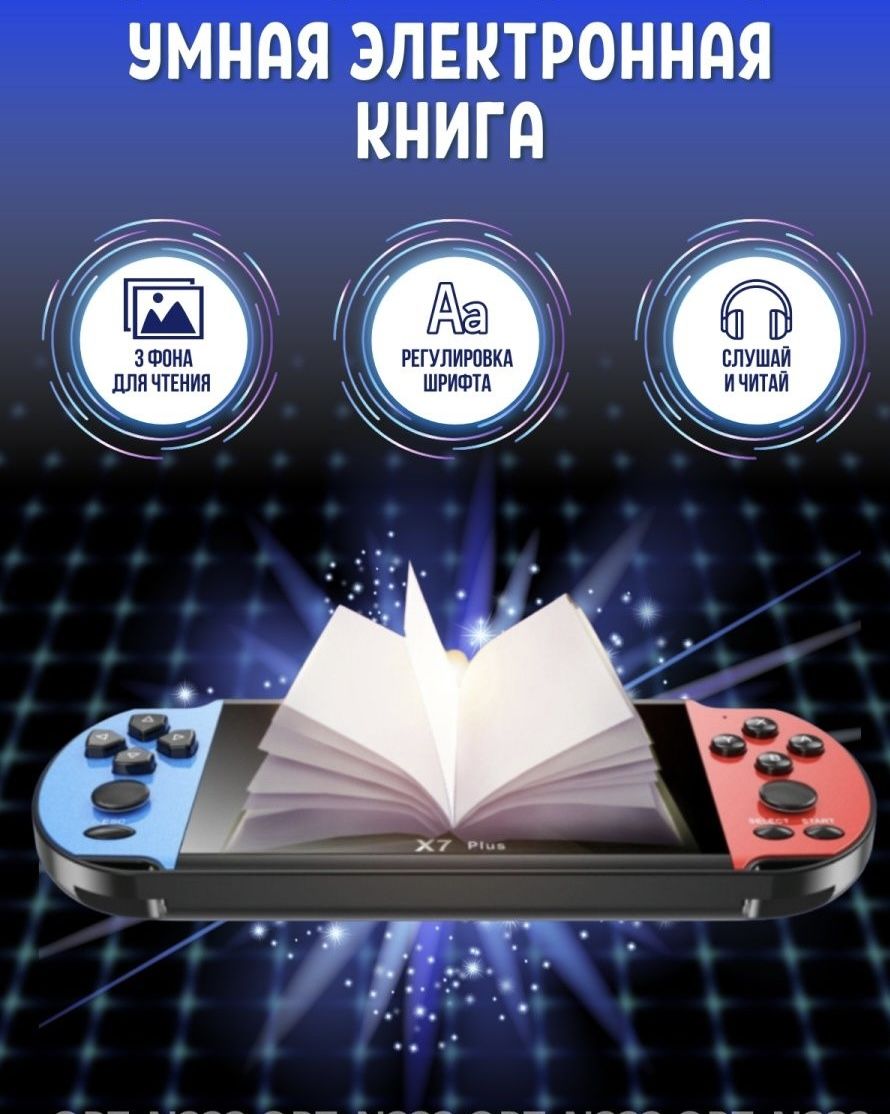 Игровая приставка X7 PLUS , 5.1" HD экран ,1000+ игр ,портативная ...