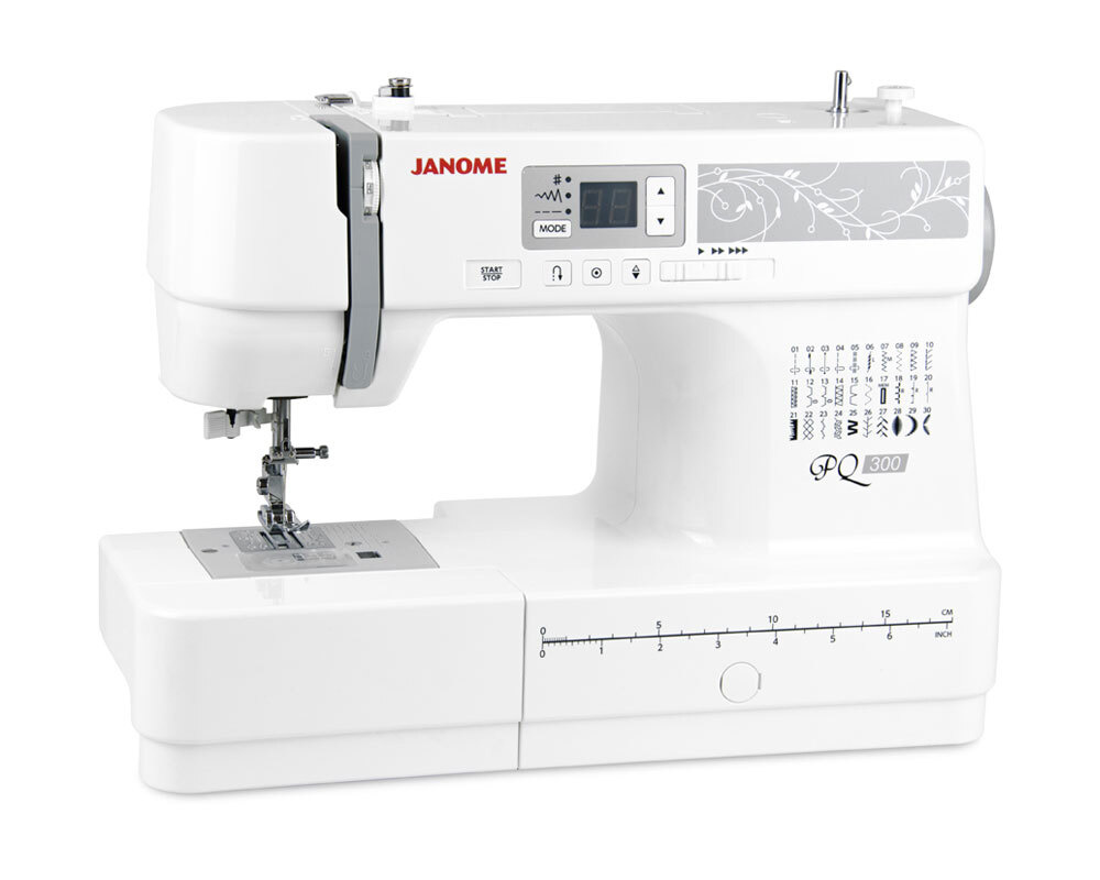 Швейная машина Janome PQ 300 / электронная / ЖК-дисплей / для дома /  бесшумная / 30 операций для шитья / компьютерная швейная машинка