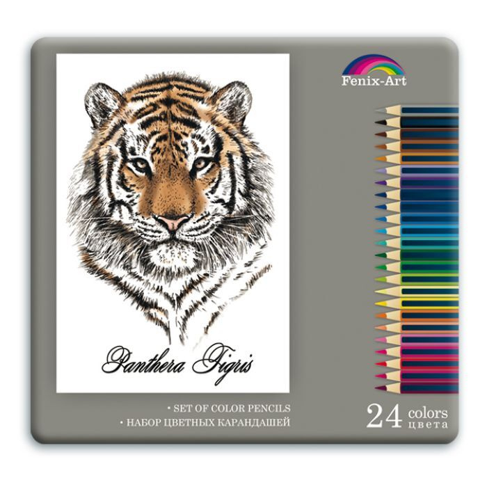 Набор карандашей Феникс+, вид карандаша: Цветной, 24 шт. - купить с ...