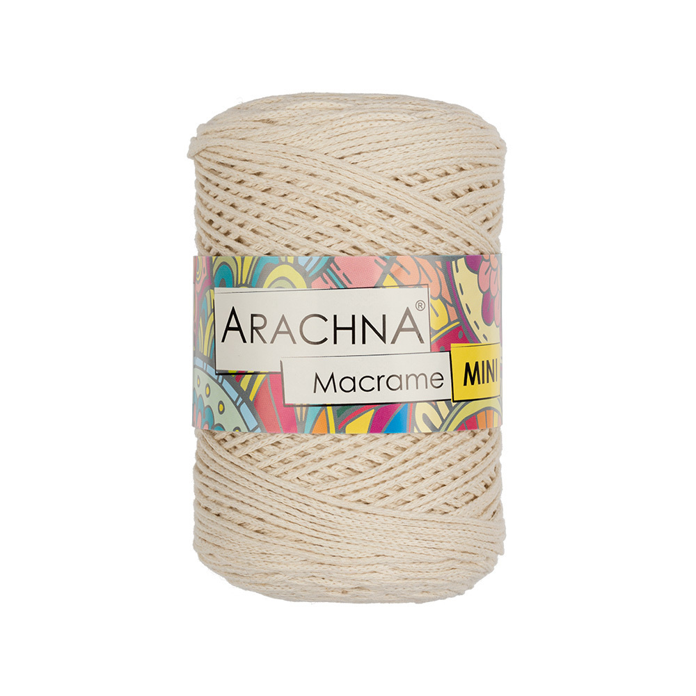 Пряжа Arachna "Macrame Mini" 80% хлопок, 20% полиэстер 4 шт. х 250 г 200 м №24 натуральный  #1