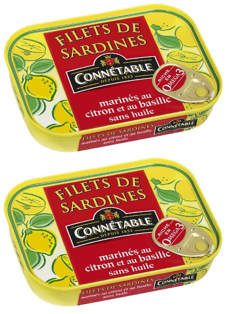 Connetable Филе сардин в маринаде с лимоном и базиликом, 2 шт по 100 г  #1