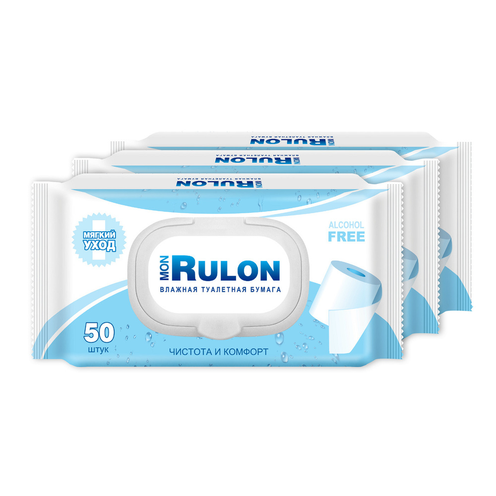 Mon Rulon , влажная туалетная бумага 50 листов , 3 упаковки - купить с ...