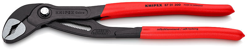 KNIPEX COBRA Клещи переставные с фиксатором, 70 мм/2 3/4 дюйма, под ключ 60 мм, L-300 мм, серые, KN-8701300 #1