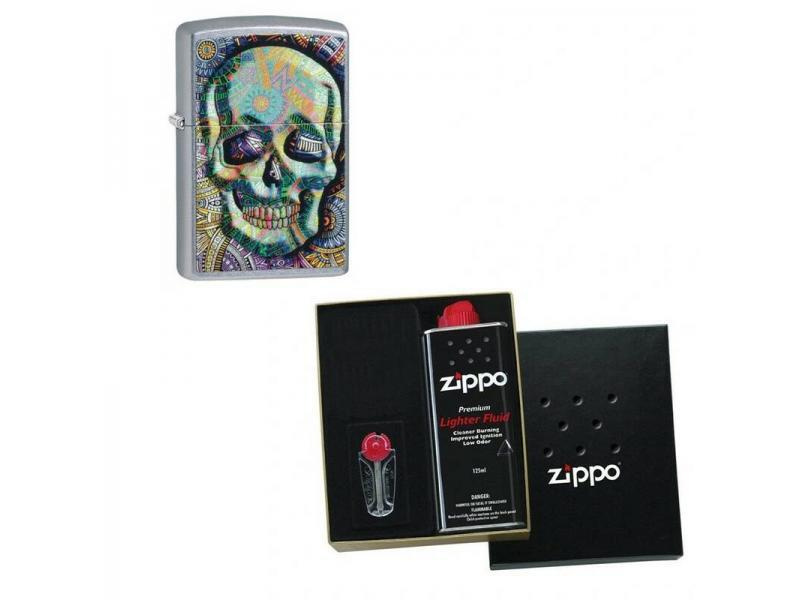 Зажигалка ZIPPO Classic 49140 в подарочной упаковке + топливо и кремни  #1