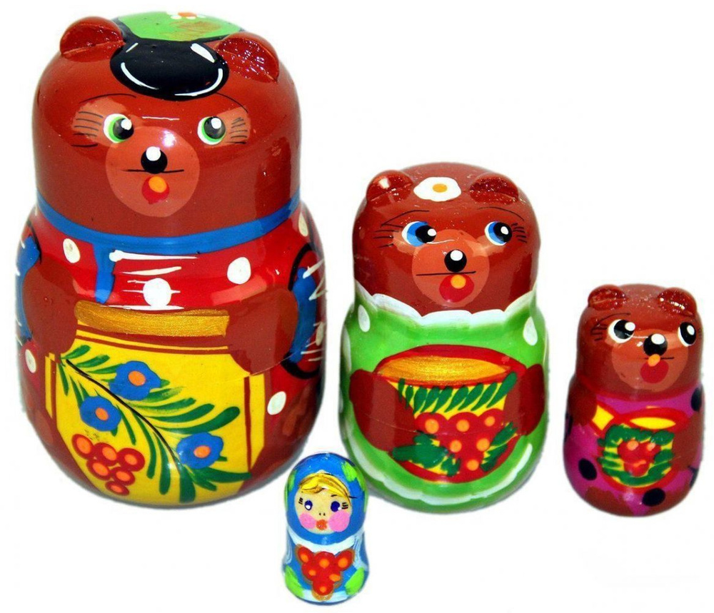 Деревянная Матрешка-сказка "Три медведя", развивающая русская народная ...
