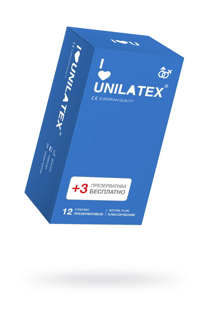 Презервативы Unilatex Natural Plain №12+3 гладкие классические #1