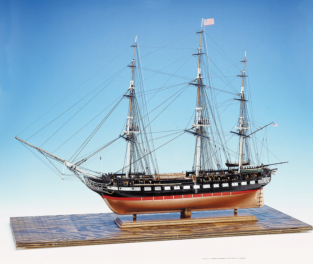 55-ти пушечный фрегат USS Constitution без парусов, 1220х810х405 мм, М.1:76, сборная модель парусного #1