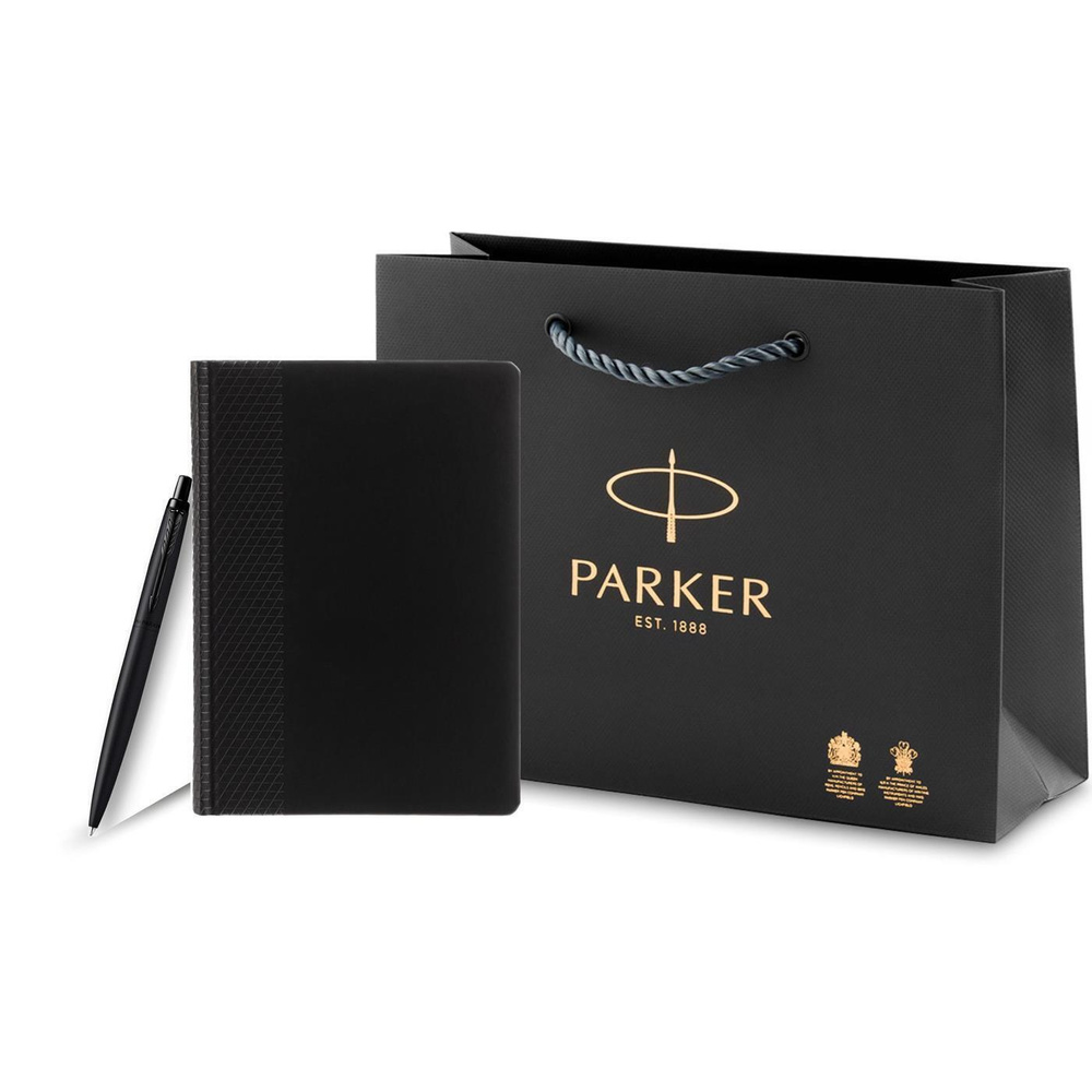 Подарочный набор Parker: Ежедневник черного цвета и шариковая ручка Parker Jotter XL Black, цвет стержня #1