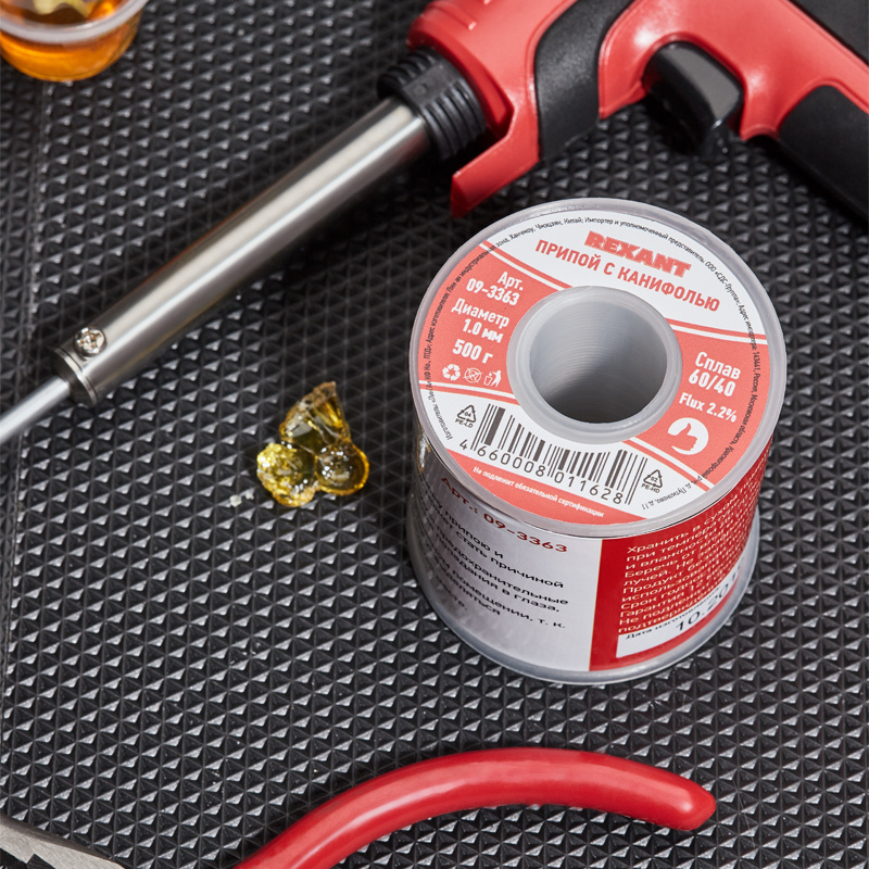 Припой для пайки с канифолью REXANT 1 мм 500 г - купить с доставкой по ...