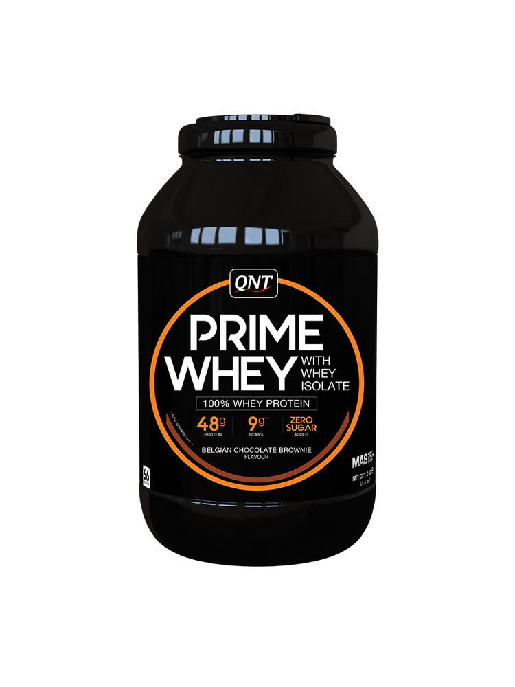 Сывороточный протеин для набора мышечной массы, QNT Prime Whey, бельгийский шоколадный брауни, 2000 г #1