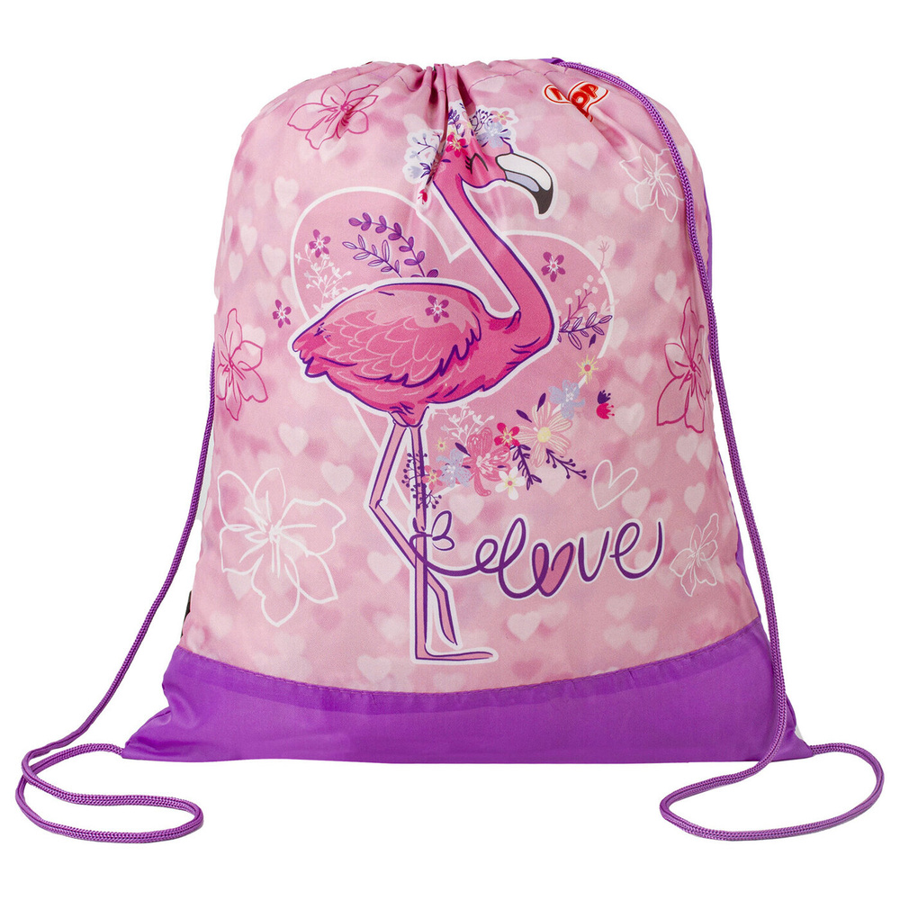 Сумка/мешок/рюкзак для сменной обуви (сменки) Пифагор, 1 отделение, 42х34 см, Cute Flamingo  #1
