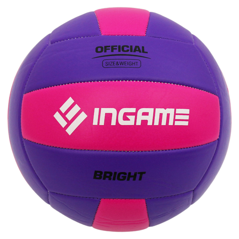 Мяч волейбольный INGAME BRIGHT фиолетово-розовый, спортивный мячик для волейбола игровой пляжный волейбол #1
