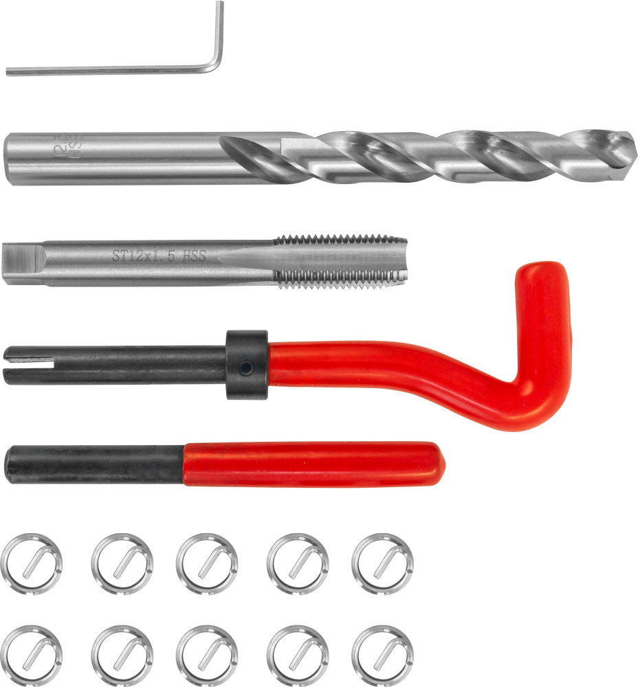 Набор для восстановления резьбы M12x1.5, 15 предметов Thorvik TRIS1215  #1