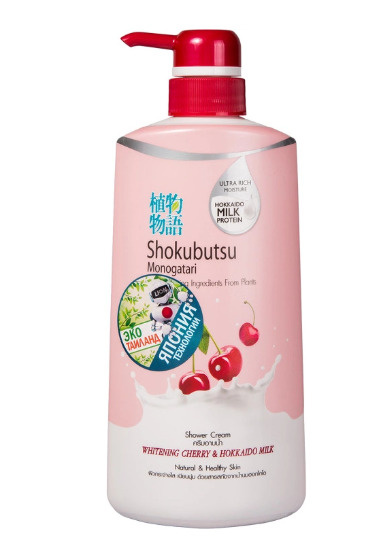 SHOKUBUTSU MONOGATARI Крем-гель для душа вишня с молоком 500 мл ...