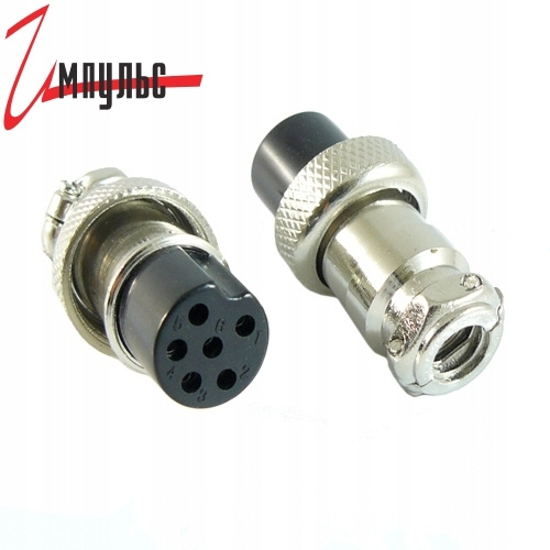 Разъем MIC 6pin гнездо на кабель 12M-6A - купить с доставкой по ...