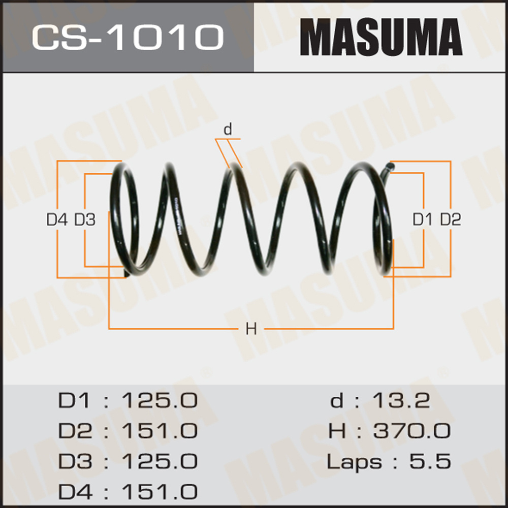 Пружина подвески Toyota Caldina 93-02, CARINA 94-, CORONA 94- пердняя MASUMA #1