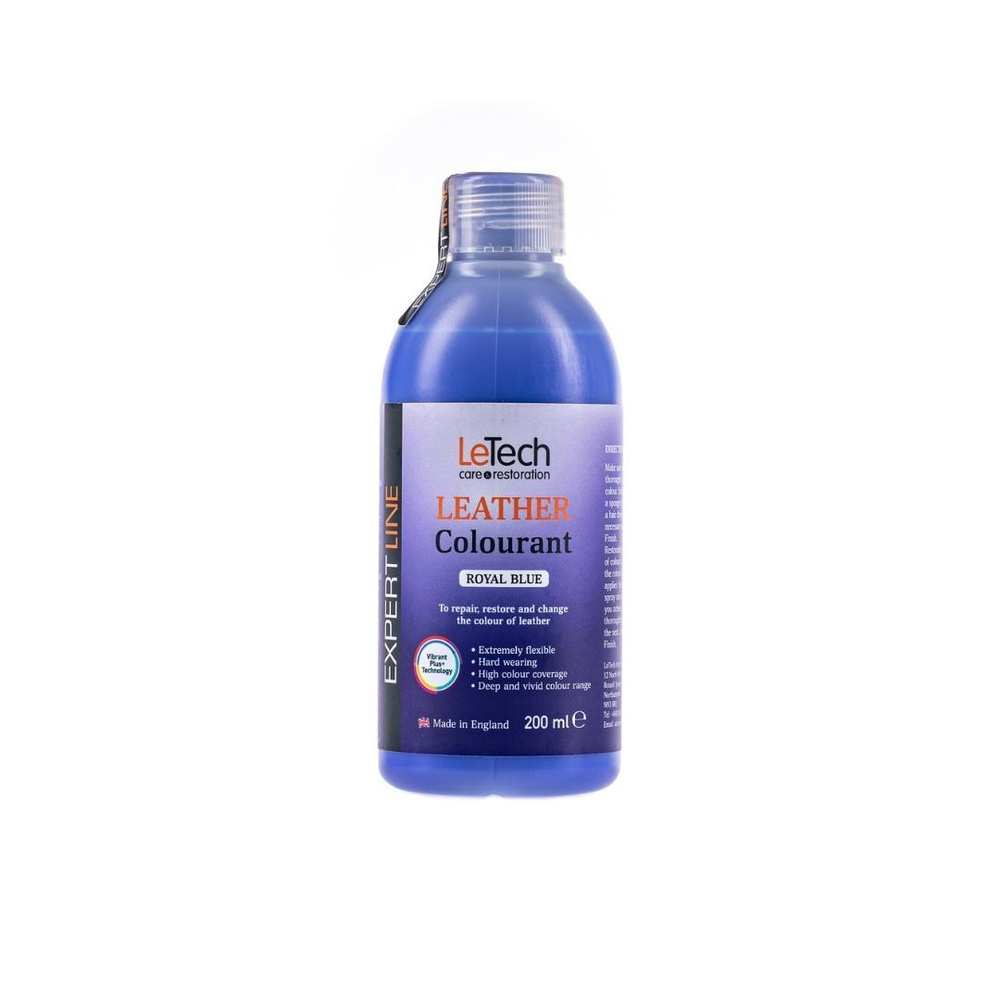 Краска для кожи, королевский синий, LeTech (Leather Colourant) Royal Blue 200 ml  #1