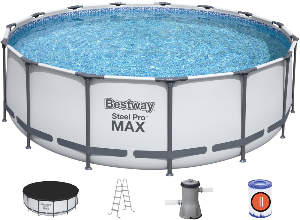 Бассейн Bestway каркасный Steel Pro Max 457х122см 16015л 56438, фильтр-насос (3028л/ч), совместим с картриджем #1