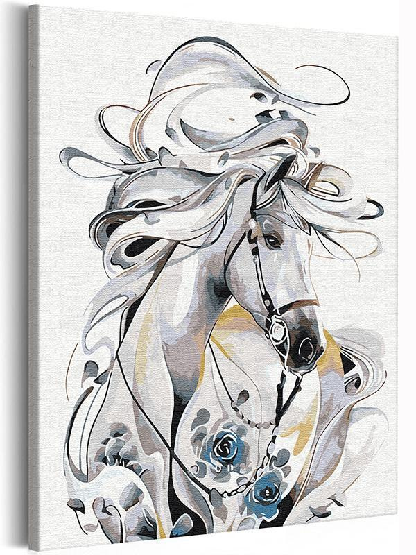 Картина по номерам «Лошадь» с красками 18 шт. по 3 мл + кисти, 40×50 см
