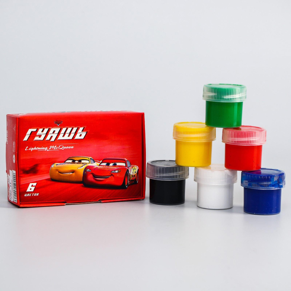 Гуашь - краска для рисования Disney "Тачки", 6 цветов по 20 мл - купить ...