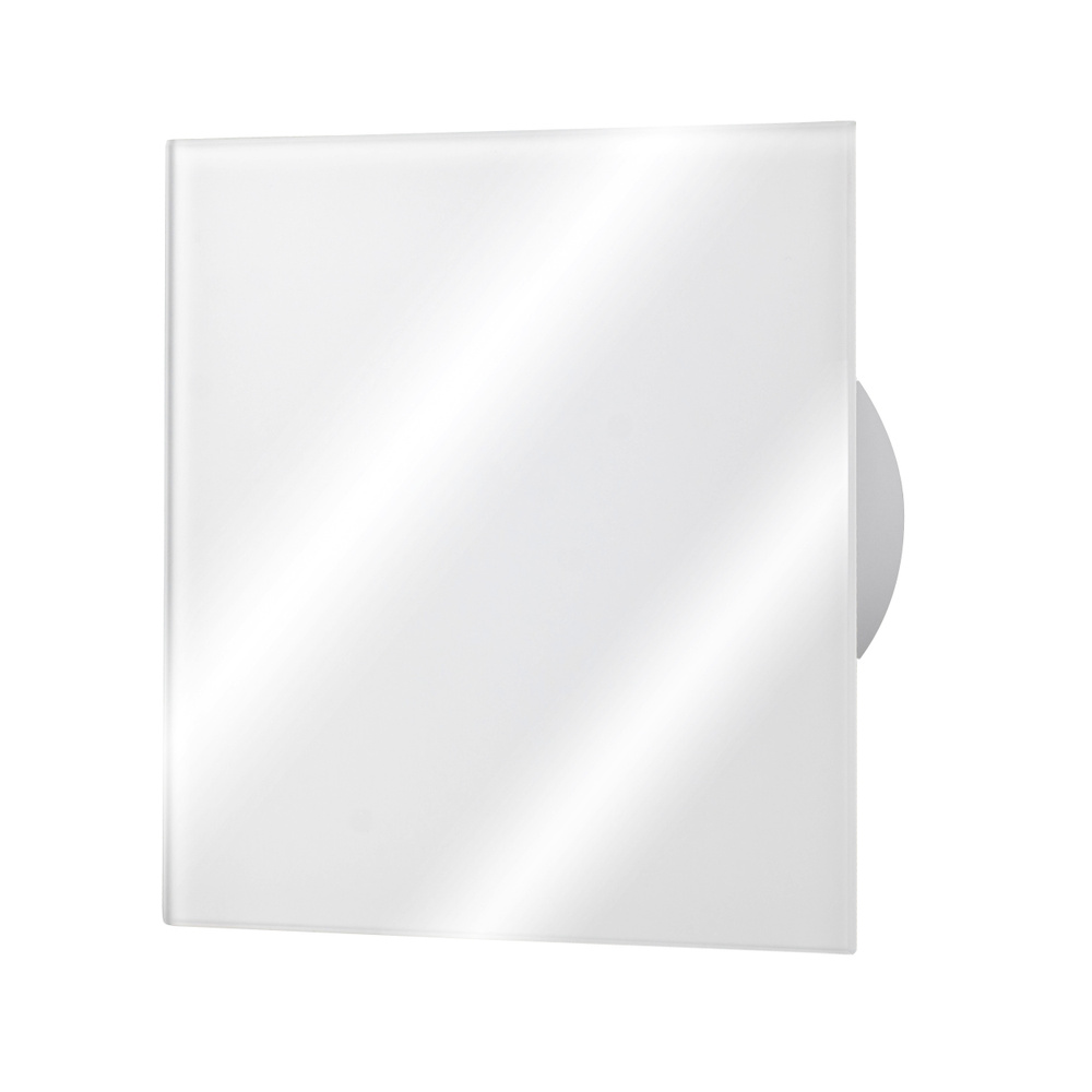 Вытяжной вентилятор airRoxy dRim 100S стеклянна белая глянцевая лицевая панель.  #1
