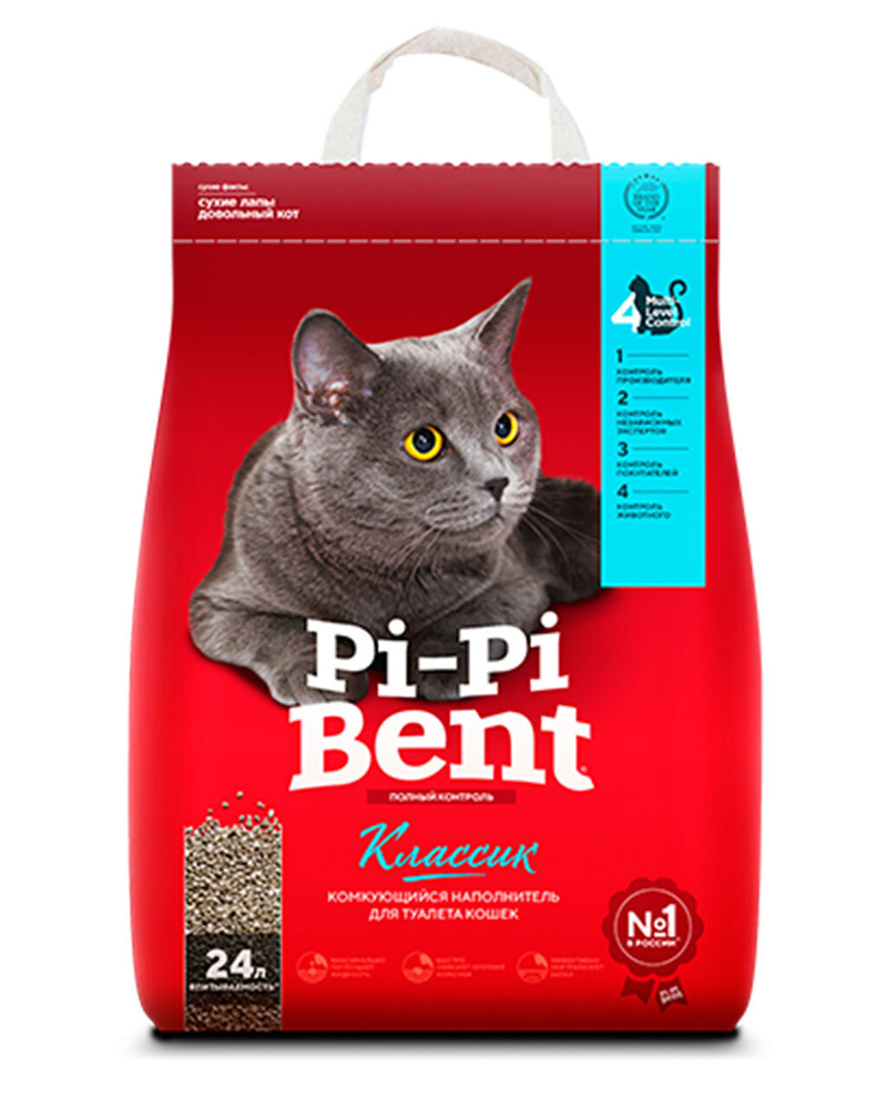 Наполнитель для кошачьего туалета Pi-Pi-Bent, Классик, бентонит, 10кг (24л)  #1