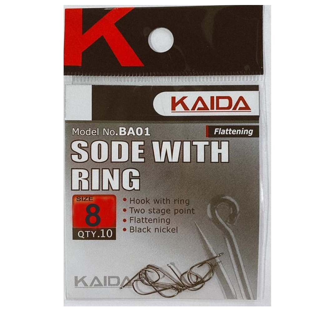 Крючки одинарные Kaida SODE размер 8, количество в наборе 10шт - купить с  доставкой по выгодным ценам в интернет-магазине OZON (546836057)