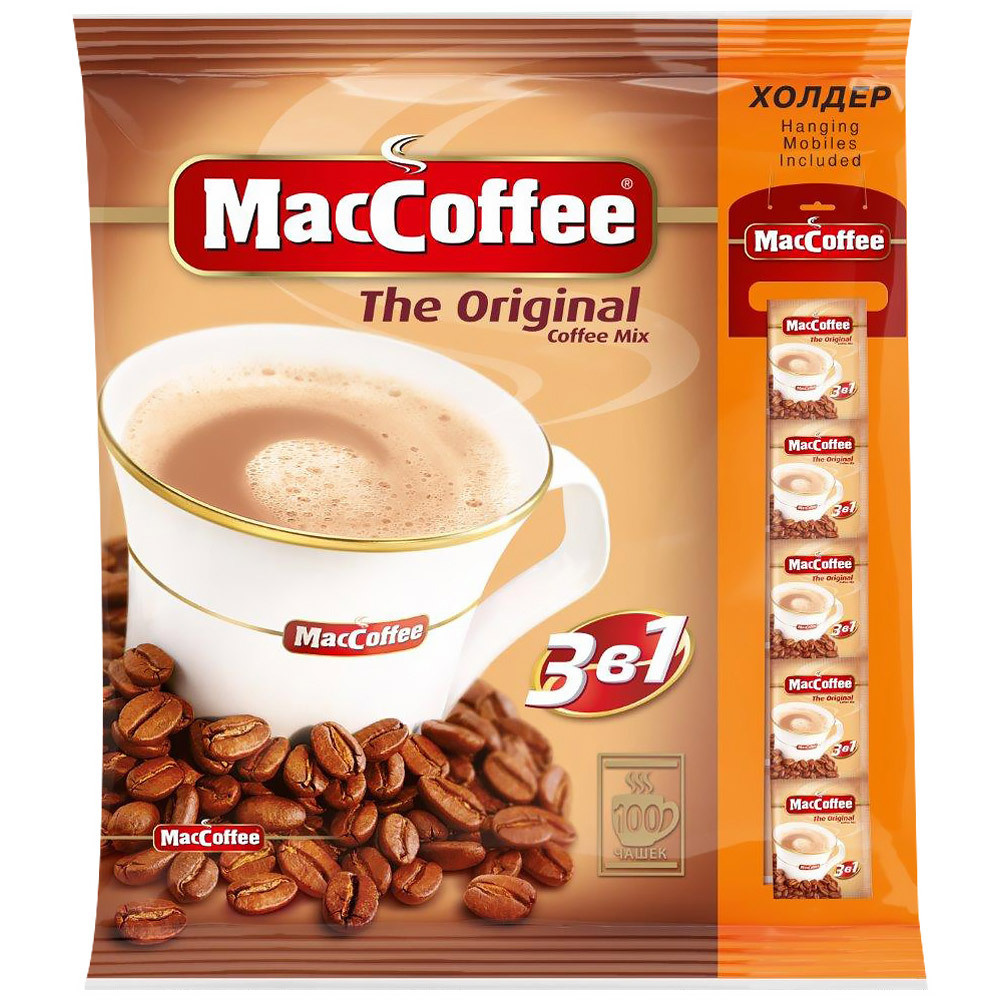 Кофейный напиток MacCoffee The Originai 3 в 1, 100 шт Маккофе оригинал ...