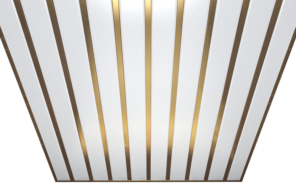 Комплект реечных потолков Mr.Tektum Classic 84R 1,5м х 1м Белый Матовый/Золотистый металлик  #1