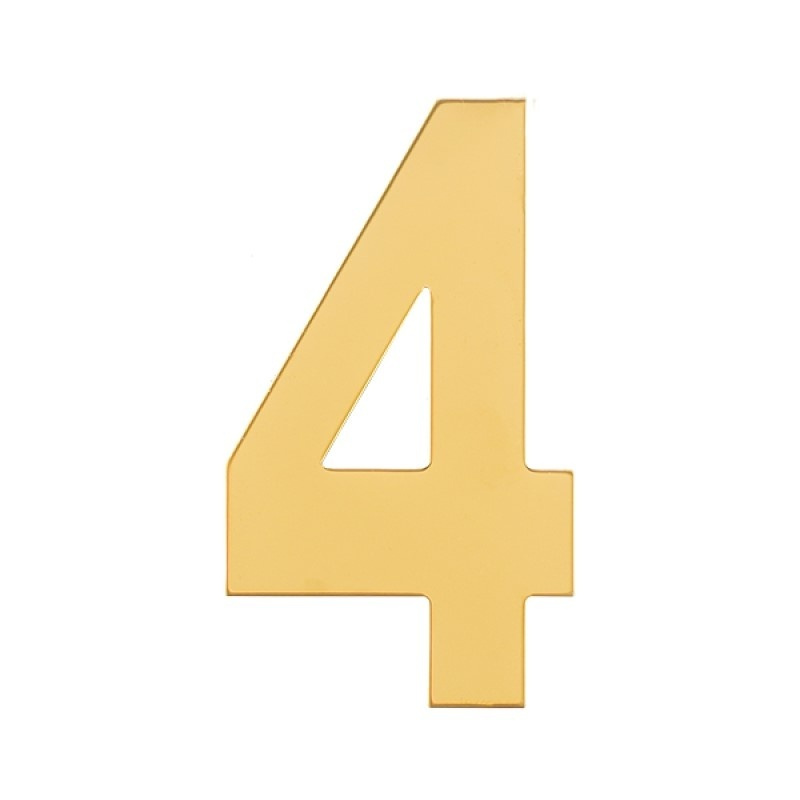 Номер дверной MARLOK Цифра "4", металл, золото (28502) #1