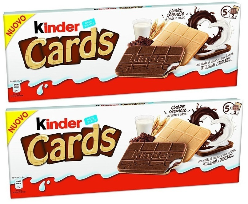 Шоколадно-молочное печенье Kinder Cards/Киндер кардс 128гр 2шт (Германия)  #1