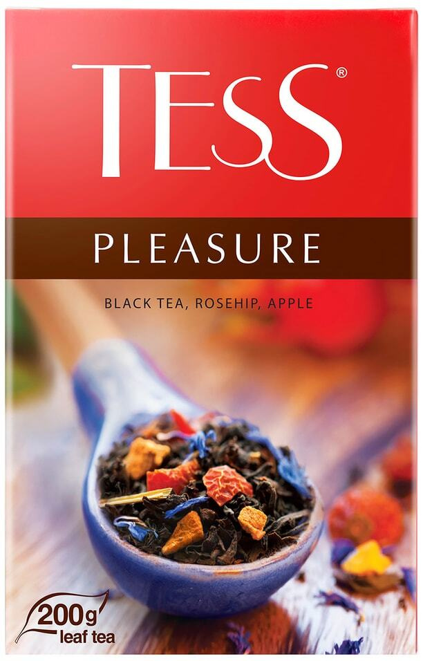 Чай черный Tess Pleasure c шиповником и яблоком 200г 3уп #1