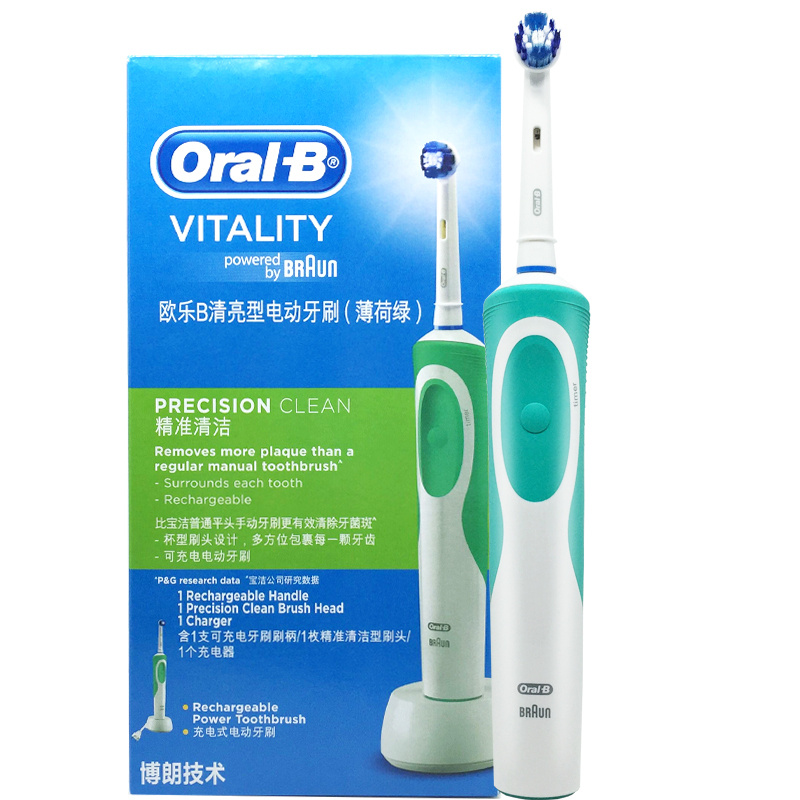 Электрическая зубная щетка Oral-B D12 Vitality Электрическая зубная щетка, зеленый, белый  #1