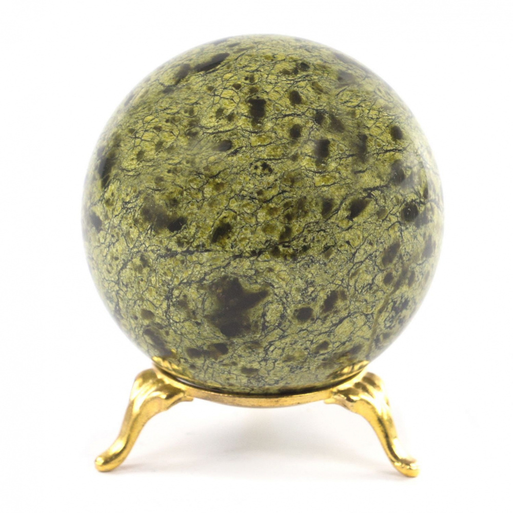 Шар 6,5 см зеленый змеевик / шар декоративный / сувенир из камня  #1
