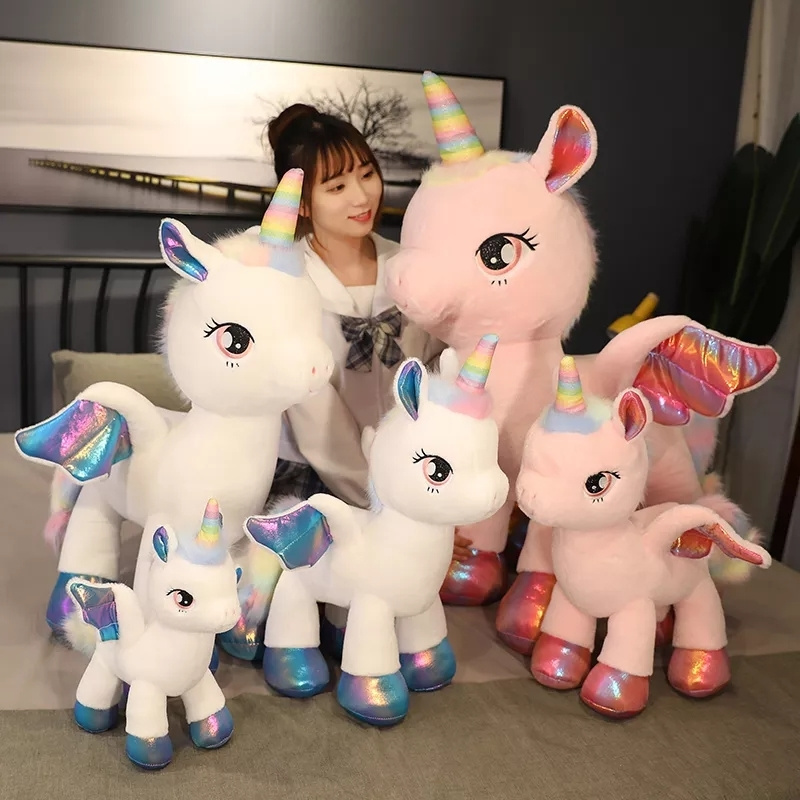 Мягкая плюшевая игрушка антистресс единорог, 40 см / Крылатый ...