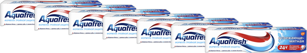 Зубная паста Aquafresh Тройная защита Освежающе-мятная, комплект: 7 упаковок по 100 мл  #1