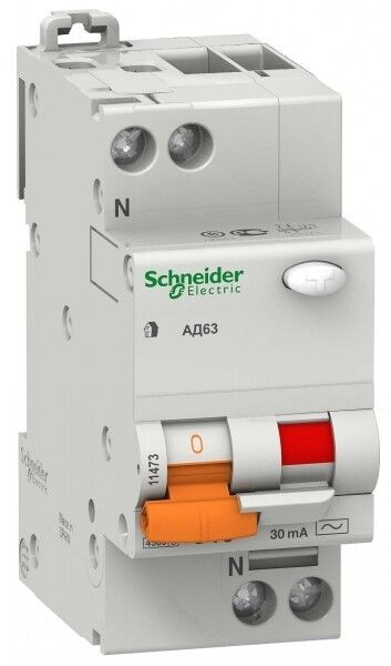 Дифференциальный автоматический выключатель (АВДТ) Schneider Electric 2-полюсный (1P+N) 25А хар. C 30мА #1