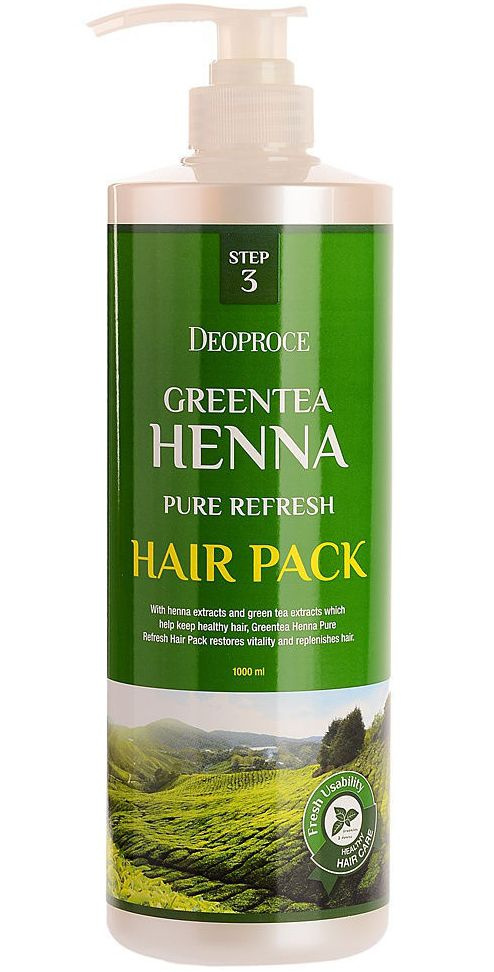 Deoproce Маска для волос с зеленым чаем и хной Greentea Henna Pure ...