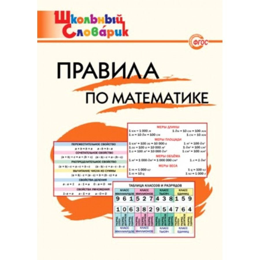 Правила по математике. Справочник для начальной школы Клюхина И.В.