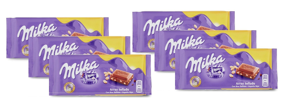Шоколадная плитка Milka Crispy Rice / Милка Криспи Райс с воздушным ...