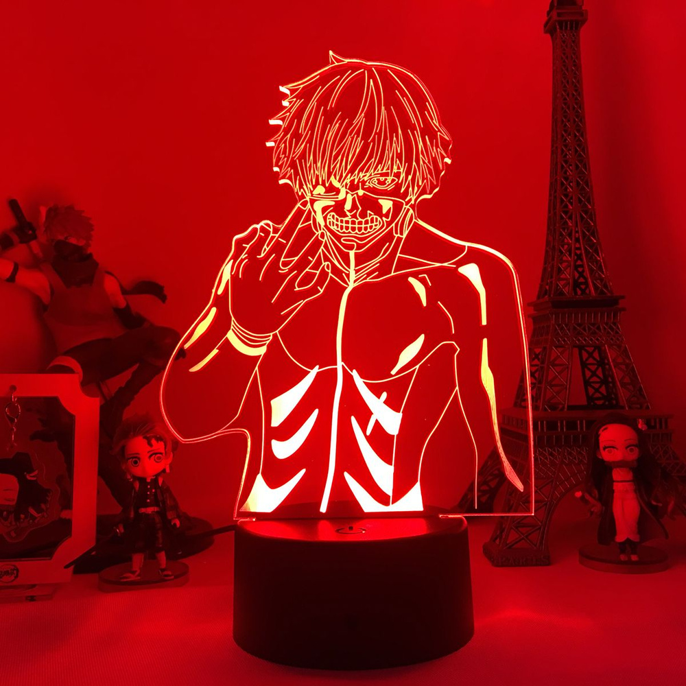 Купить 3D светодиодный ночсветильник / аниме Токийский Гуль Tokyo Ghoul /  Xbuy, От порта USB и аккумулятора по выгодной цене в интернет-магазине OZON  (1515996286)