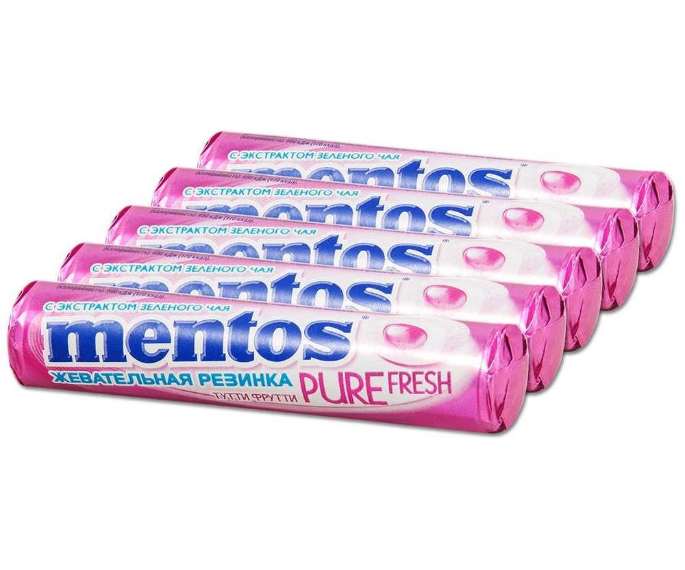 Жевательная резинка Mentos "Pure Fresh" тутти фрутти, без сахара 15.5 г ...